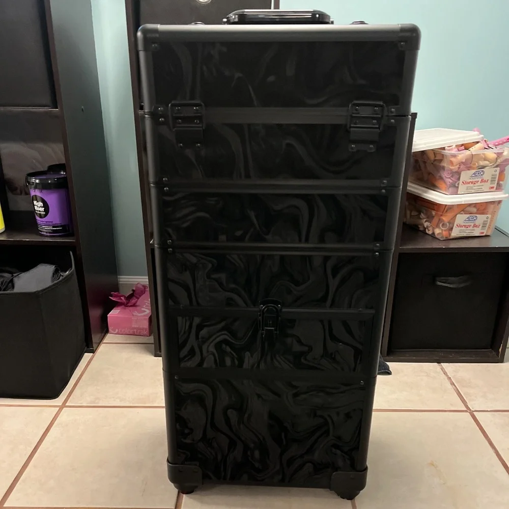 Black Rolling Storage Makeup Organizer